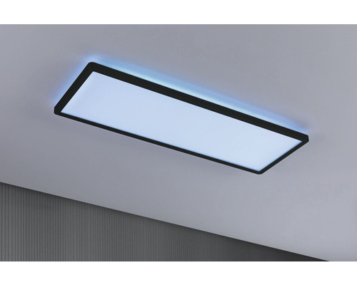 LED Panel 20W 2000 lm RGBW warmweiß mit Farbwechsel HxBxT 25x580x200 mm Auria schwarz mit Fernbedienung + Backlight