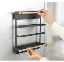 Magnetisches Küchenregal mit Ablagen und Haken zur Kühlschrankbefestigung