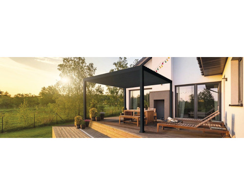 Pergola Mirador Deluxe Pfostenstärke 11 x 11 cm 360 x 360 x 250 cm anthrazit