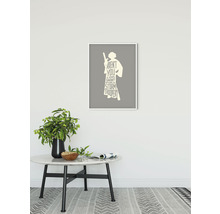 Gerahmtes Star Wars Prinzessin Leia Zitat Poster über einem Tisch mit Vase