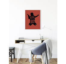 Dekoratives Star Wars Poster mit der Silhouette einer Figur und dem Schriftzug: Niemals die Chancen bezwingen