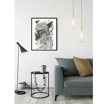 Wohnzimmer mit gerahmtem Bild und Couch