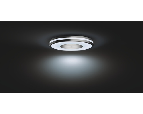 Runde Deckenleuchte mit Metalleinfassung und LED-Beleuchtung