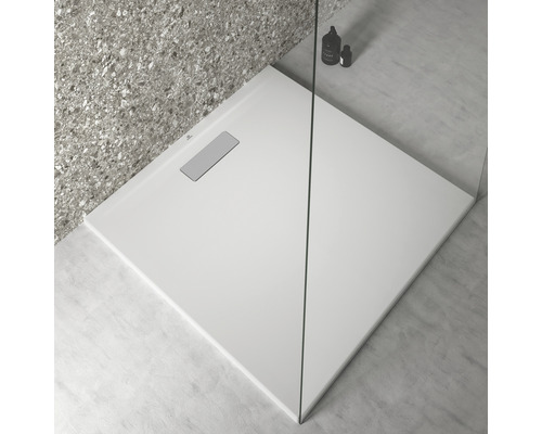 Quadratische Duschwanne mit Abfluss