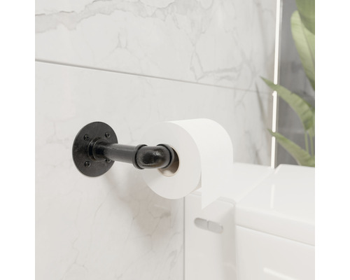 Toilettenpapierhalter aus Eisenrohr mit Toilettenpapierrolle