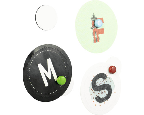 Magnete mit Buchstaben und Motiven