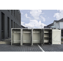 Mülltonnenbox HIDE 4-fach 140 l 241,6 x 63,4 x 115,2 cm schwarz