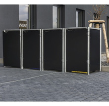 Mülltonnenbox HIDE 4-fach 140 l 241,6 x 63,4 x 115,2 cm schwarz