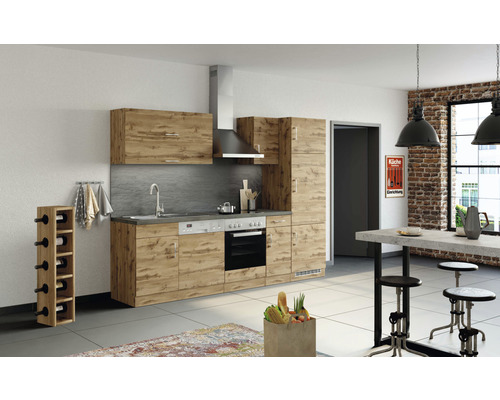 Küchenzeile Held Möbel Sorrento 1006.6282 eiche matt/grafit 270 cm