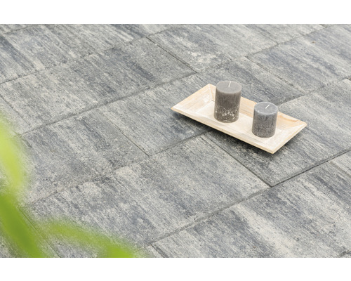 Beton Terrassenplatte iStone Pure weiss-schwarz 60 x 40 x 4 cm