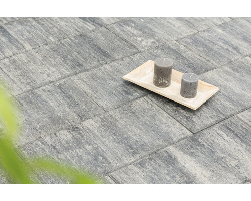 Beton Terrassenplatte iStone Pure weiß-schwarz 60 cm x 40 cm x 4 cm