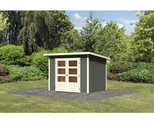 Gartenhaus aus Holz mit Doppeltür im Garten