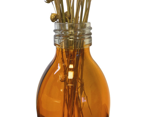 Dekorative Glasvase mit Trockenblumen