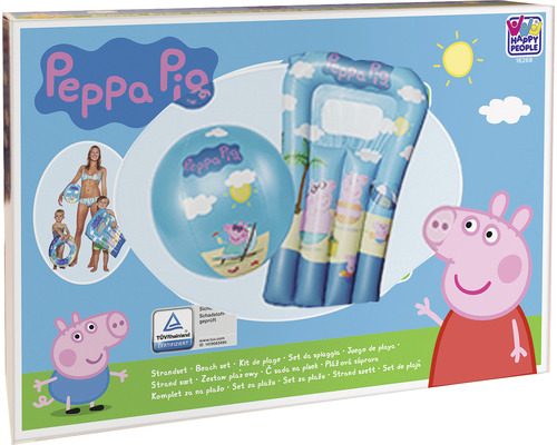 Peppa Pig Strandset mit Luftmatratze und Ball im Karton
