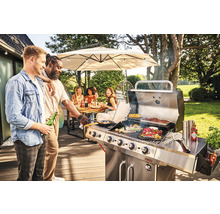 Gasgrill Char-Broil Performance Pro S 4 4 Brenner+1 Brenner+Seitenbrenner Edelstahl inkl. Ablage, Deckelthermometer, Fettauffangschale, Warmhalterost, Drehregler mit LED-Beleuchtung,Integrierter Flaschenöffner Grillrost