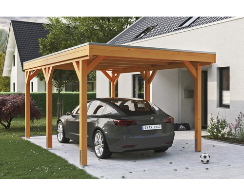 Einzelcarport SKAN Holz Grunewald 321 x Eiche AT cm HORNBACH hell 554 