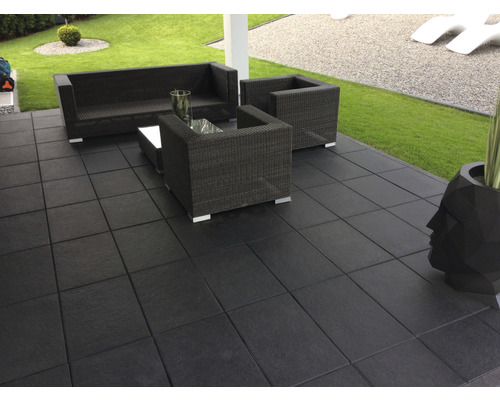 Beton Terrassenplatte iStone Luxury schwarz-basalt 60 cm x 40 cm x 4 cm