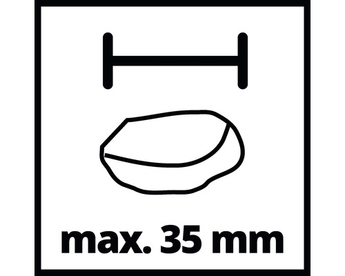 Maximale Werkstückdicke 35 Millimeter Symbol