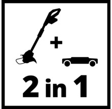 Symbol für 2 in 1: Rasentrimmer und Rasenmäher