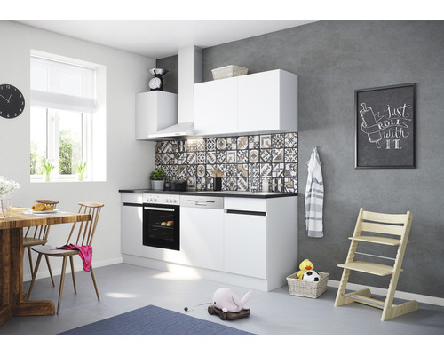 Küchenblock Optifit Luca 213OE-0+ weiß matt 210 cm