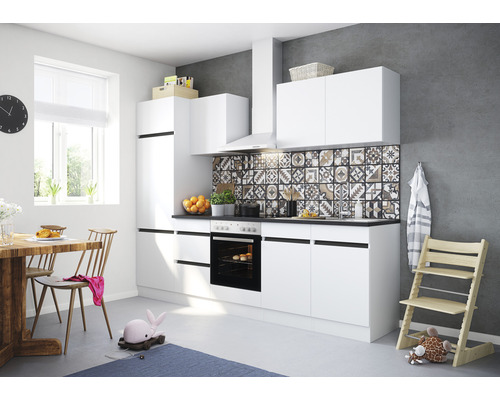Küchenblock Optifit Luca 2742OE-0+ weiß matt 270 cm