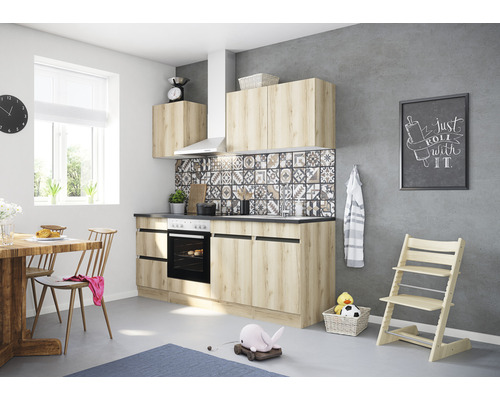 Küchenblock Optifit Kaya 212OE-0+ Wildeiche matt 210 cm