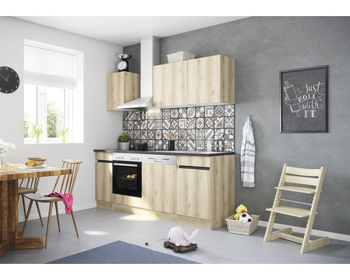 Küchenblock Optifit Kaya 213OE-0+ Wildeiche matt 210 cm