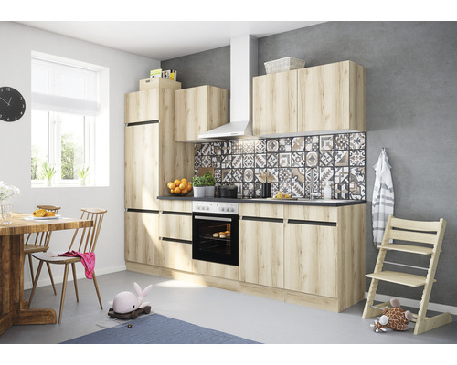 Küchenblock Optifit Kaya Wildeiche matt 270 cm inkl. Einbaugeräte
