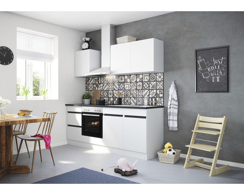 Küchenblock Optifit Luca 212OE-0+ weiß matt 210 cm