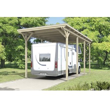 Wohnmobil-Carport aus Holz im Garten
