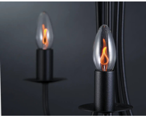 Zwei klare Leuchtmittel mit Flammeneffekt auf einem Kerzenständer