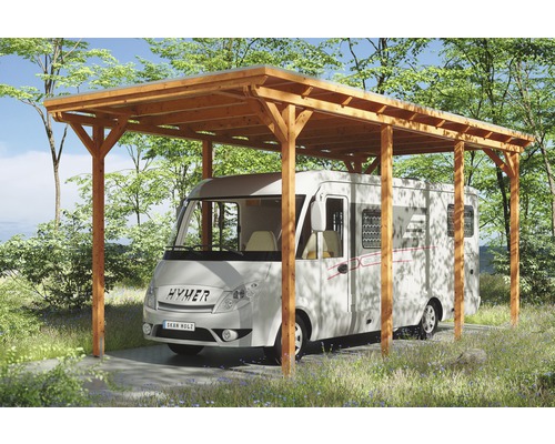 Einzelcarport SKAN HOLZ Emsland inkl. Regenrinne 404x846 cm eiche hell