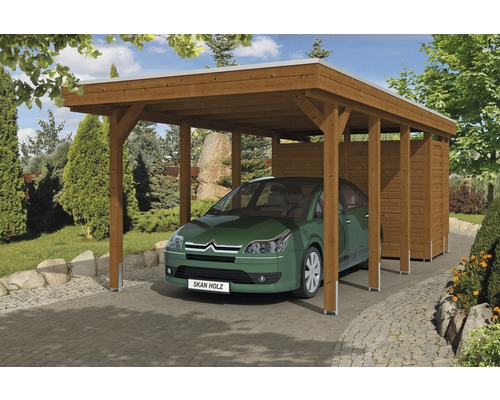 Einzelcarport SKAN HOLZ Friesland inkl. Abstellraum 314x708 | HORNBACH AT