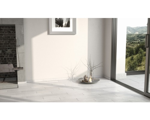 Heller Raum mit Kamin, Bild und Dekoration