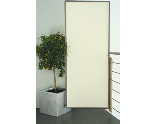Balkonsichtschutz Paravent 1-Teilig 70x170 cm wasser- und windabweisenden PES, elfenbein