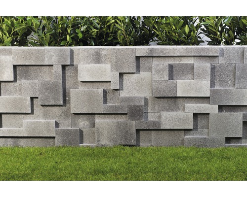 Komplett-Mauer MOVADO Rauchquarz 21 x100x100 cm