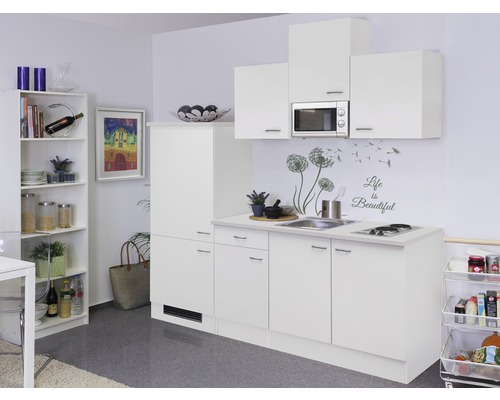Küchenblock Flex Well Wito 7995 weiß/weiß 210 cm inkl. Einbaugeräte