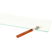 Glasschneider mit Holzgriff und Glasplatte
