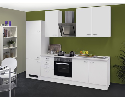 Küchenblock Flex Well Wito 8731 weiß/weiß 270 cm inkl. Einbaugeräte