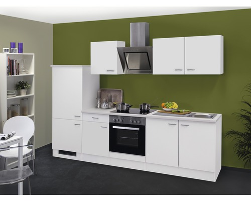 Küchenblock Flex Well Wito 8775 weiß/weiß 270 cm inkl. Einbaugeräte