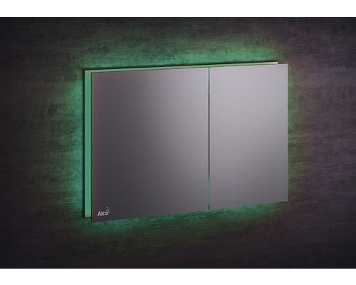 Betätigungsplatte aus gebürstetem Metall mit zwei Tasten und LED-Beleuchtung