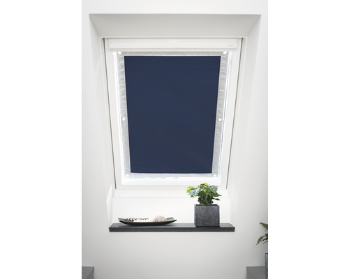 Lichtblick Dachfenster Sonnenschutz Thermofix blau 36x76,9 cm