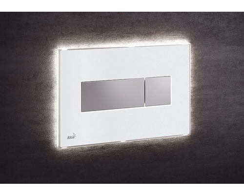 Betätigungsplatte Alca Komfort mit weißer Beleuchtung 2-Mengentechnik weiß/chrom