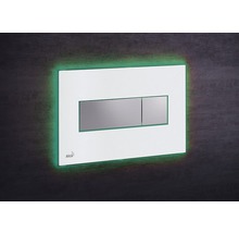 Alca Logo, Betätigungsplatte mit LED-Beleuchtung und zwei Tasten für WC-Spülung