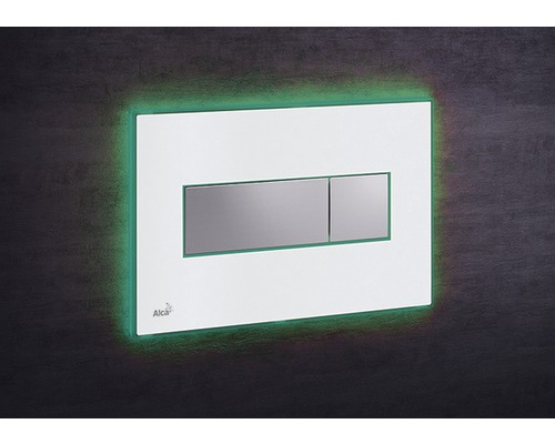 Betätigungsplatte Alca Komfort mit grüner Beleuchtung 2-Mengentechnik weiß/chrom