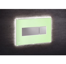 Betätigungsplatte Alca Komfort mit weißer Beleuchtung 2-Mengentechnik grün/chrom-thumb-0