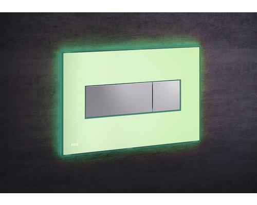 Betätigungsplatte Alca Komfort mit grüner Beleuchtung 2-Mengentechnik grün/chrom