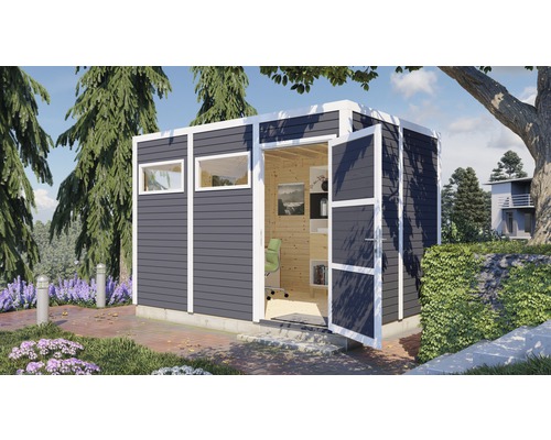 Gartenhaus Cubo 3 mit Fußboden 337x240 cm anthrazit Gartenhaus Cubo 3 mit Fußboden 337x240 cm anthrazit