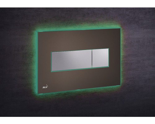 Betätigungsplatte Alca Komfort mit grüner Beleuchtung 2-Mengentechnik braun/chrom