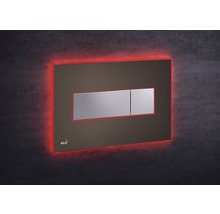 Alca Logo. Betätigungsplatte mit zwei Tasten und roter LED-Hintergrundbeleuchtung.